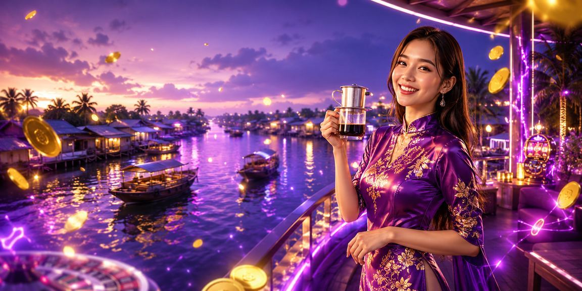 Không khí giải trí casino sôi động tại vùng đồng bằng sông Mekong Việt Nam với ly cà phê truyền thống